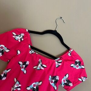 Wrangler Kids Pink Cow Floral Crown Print Top Short Sleeve Cotton Blouse Size M